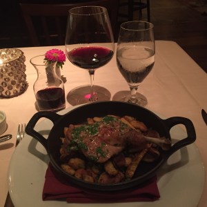 But much to my delight, the waitress announced that the chef, hearing of my desire, had found a way to make the duck confit just for me. On it's bed of gnocchi